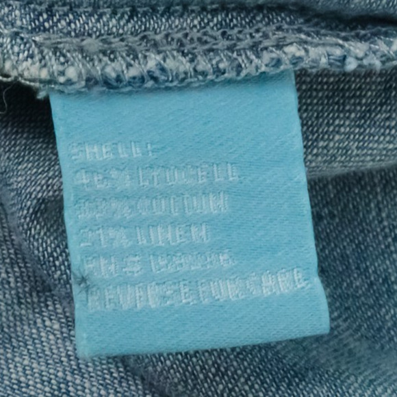J. McLaughlin Size XS Blue Birdie Linen Blend Chambray Style Collared Button Fro - Picture 5 of 7